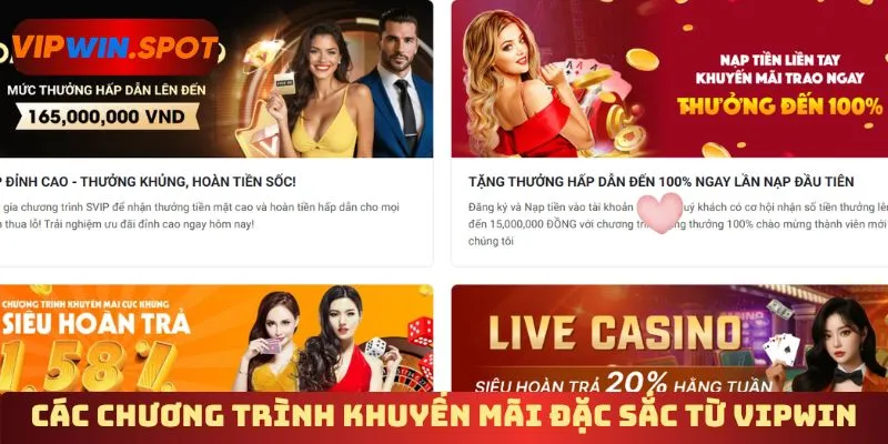 Các chương trình khuyến mãi đặc sắc từ nền tảng Vipwin 